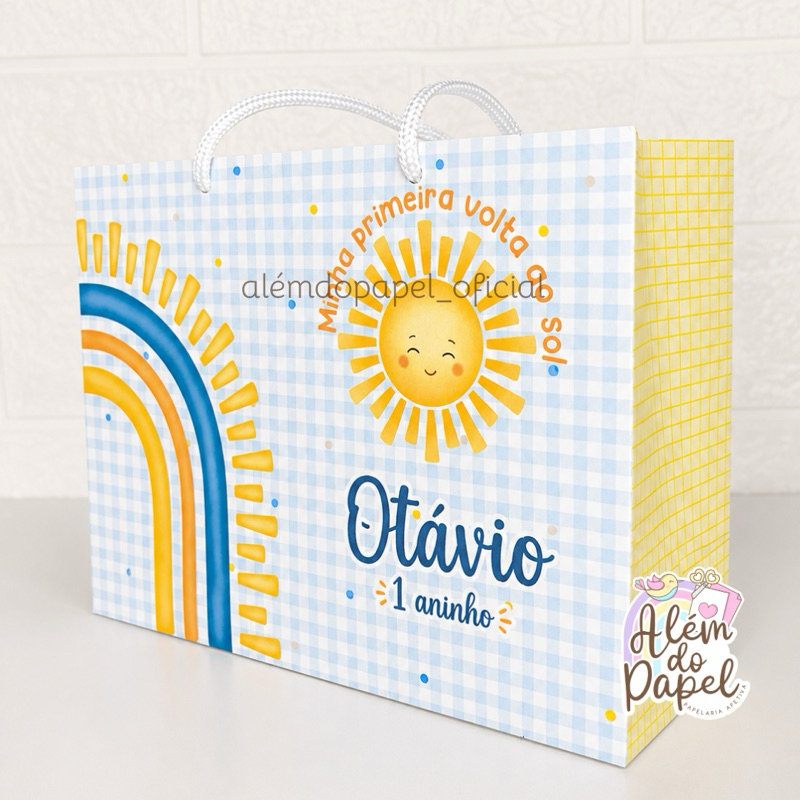 Sacolinha Primeira volta ao sol Personalizada / Lembrancinha / aniversário / Primeira Volfa ao Sol