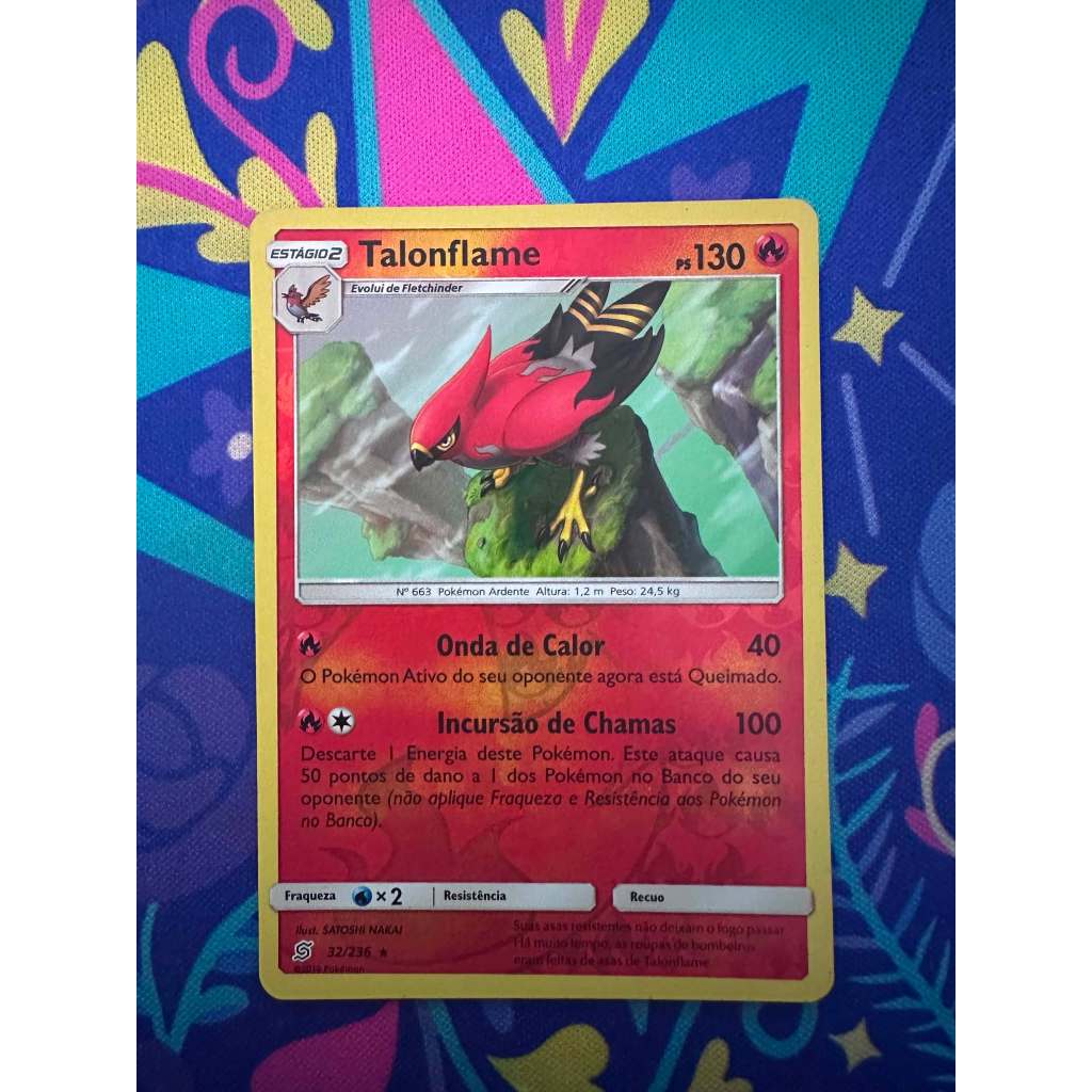 Carta Talonflame Reverse Foil Coleção Sintonia Mental Pokemon TCG