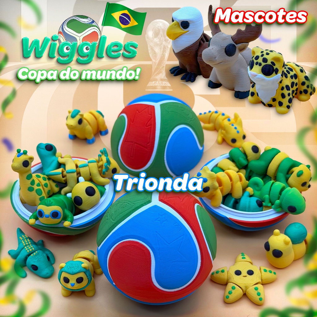 Wiggles copa do mundo 2026! ⚽ Trionda mini animais brinquedo sensorial bola da copa