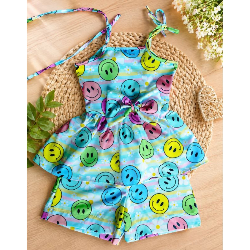 Conjunto Infantil Feminino Premium Bata Soltinha de Alcinha Ajustável + Shorts Confortável tendência verão