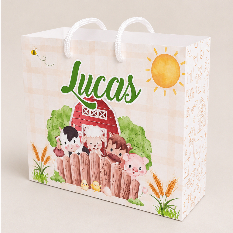 Sacolinha Personalizada - Fazendinha 10/15/20/25 ou 30 Lembrancinha - Envio rápido - Qualidade