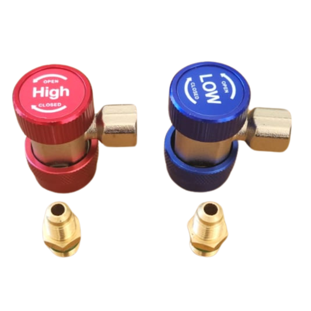 Kit engate rápido ajustável alta e baixa automotivo R134a 1/4 SAE