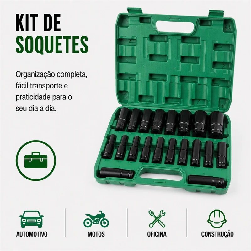 Conjunto de Soquete de Impacto Longo 1/2 de 8 a 32mm — foto 6