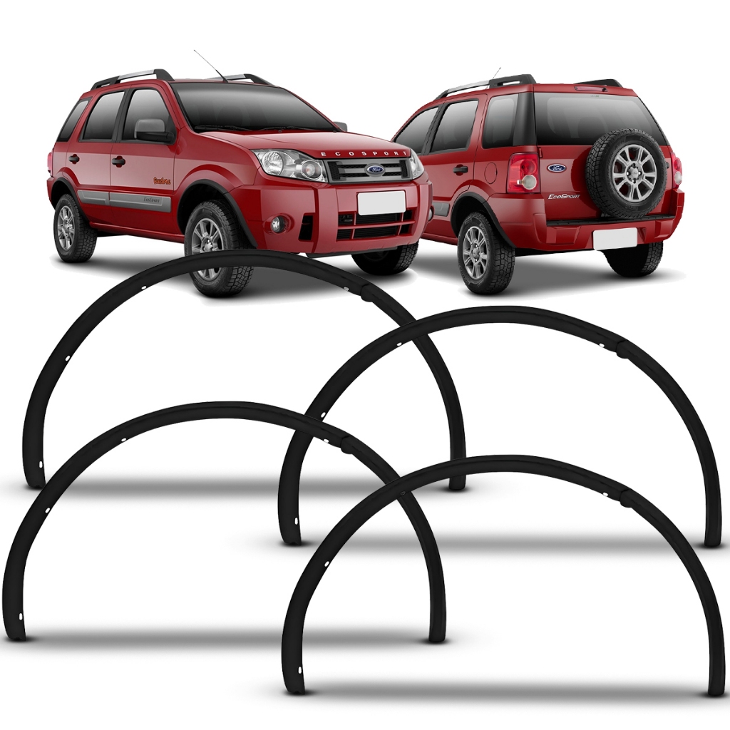 Kit Alargador Paralama Ecosport 2003 a 2012 Moldura Acabamento Dianteiro e Traseiro