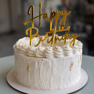 topo de bolo happy birthday, topo prata /dourado, decoração de aniversário, happy birthday.