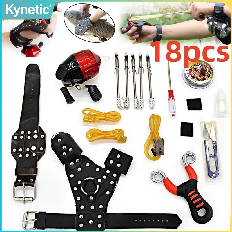 Kit Com 18 Itens Completos Para Pesca Estilingue Spincast Carretel Profissional E Dardos
