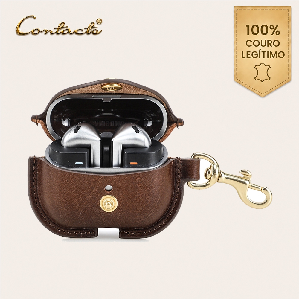 CONTACT'S Couro Legítimo Full Grain Capa  Samsung Galaxy Buds 3/3 Pro com Mosque