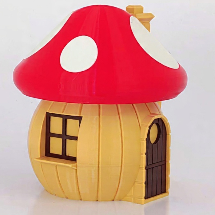 Casinha de cogumelo dos Smurfs em miniatura decorativa