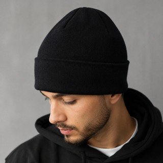 touca feminino  masculino inverno Preta Lisa Quente Confortável