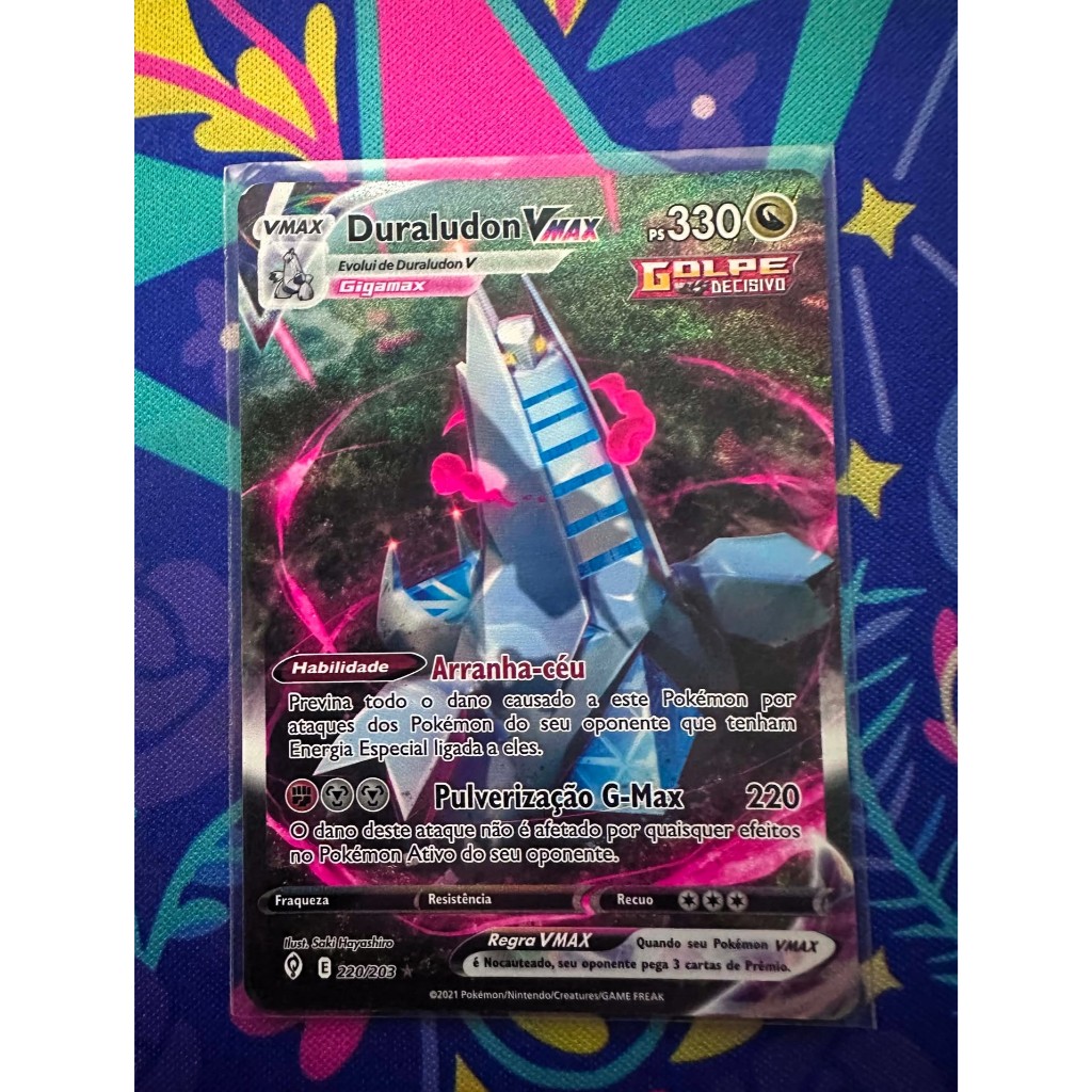 Carta Duraludon Vmax Arte Alternada Coleção Ceus em Evolução Pokemon TCG
