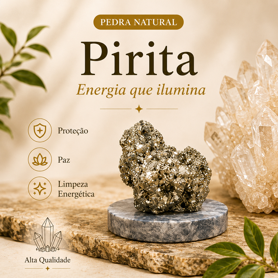 Pirita Na base Natural Bruto Pedra da Prosperidade Proteção Paz Limpeza Energética Decoração Zen