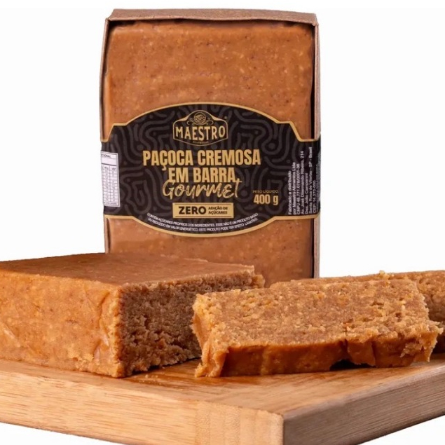 Paçoca Cremosa em Barra Gourmet Zero Açucar Maestro 400g