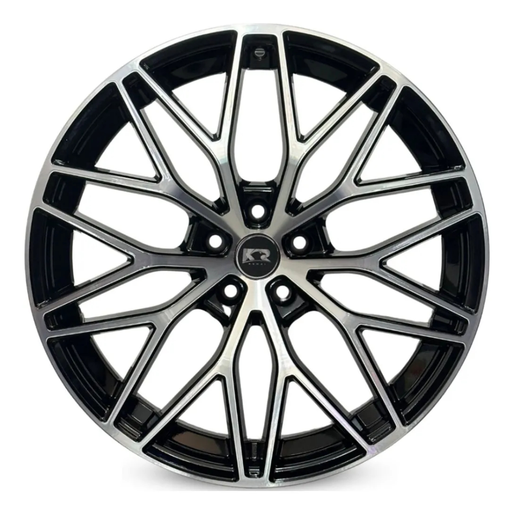 Kit 4 Rodas Aro 17x7,0 5x100 Porsche Polo Fox Nivus Gts Preta Diamantada Krmai M30