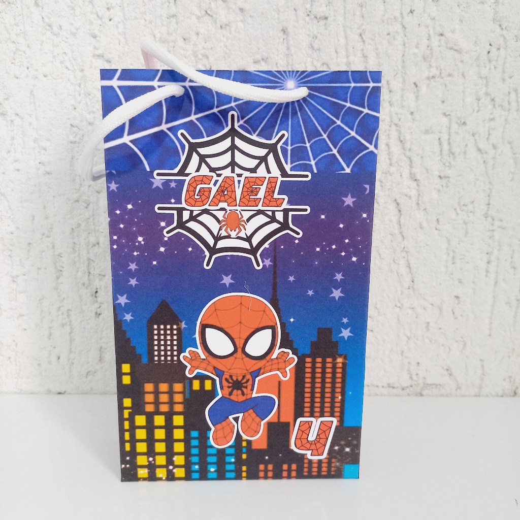 Sacolinha Homem Aranha Baby Tamanho P  Personalizada  /Lembrancinha  Festa /Aniversário Desmontadas