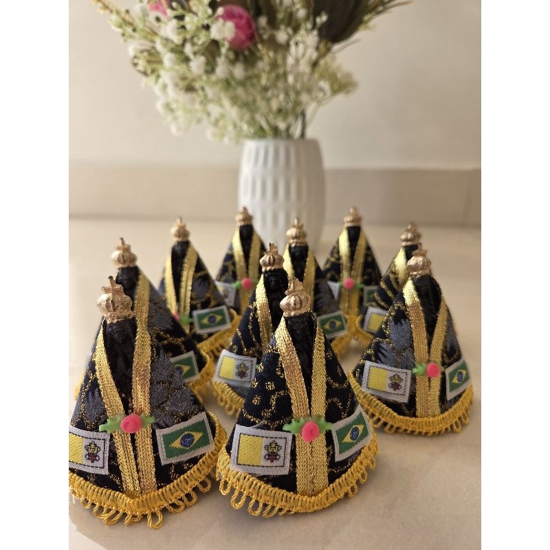 kit 5 mini Nossa Senhora Aparecida 7cm plástico lembrancinha
