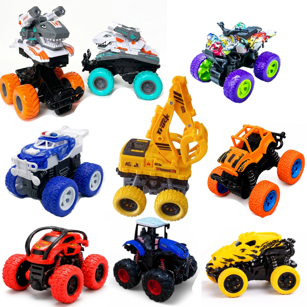 Com 2/3/4 Carrinho fricção Monstro Caminhão 360 Carro Monster Truck 4x4 Menino Carrinho Colorido Brinquedos de Menino