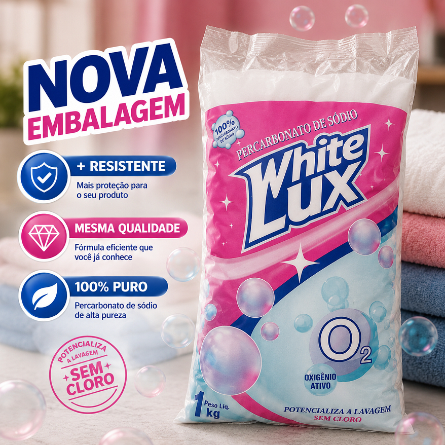 Percarbonato de Sódio Alvejante Sem Cloro Tira Manchas Roupas Brancas e Coloridas Limpeza Pesada 500g 1kg 2kg 3kg