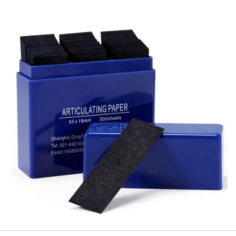 Papel carbono para ajuste oclusal dupla face 300pcs azul ( 1 caixa)