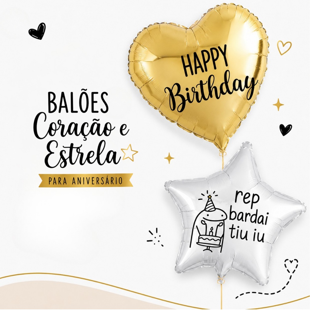 1 Balão de aniversário 22cm + 1 vareta Balão metalizado 10 polegadas Feliz aniversário festa de aniversário decoração