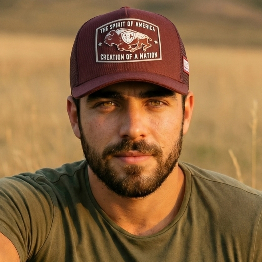 Boné Estilo Urban Style American Spirit The Spirit Of America Búfalo Country Trucker Tela Respirável Ajustável Premium