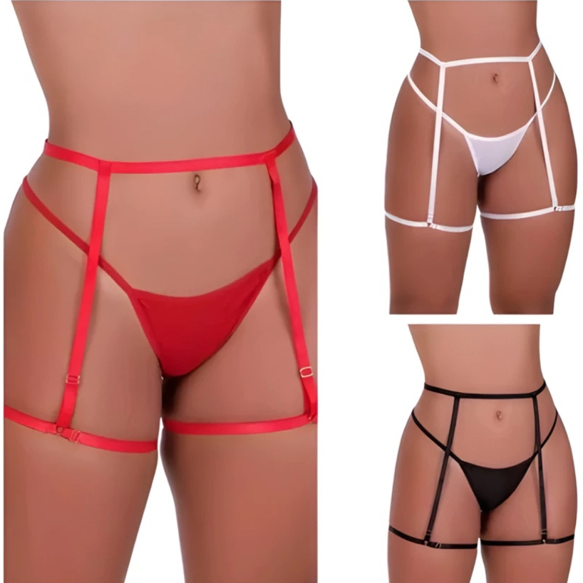 Cinta Liga Feminina Elástico Perfeita Casal Regulagem Lingerie Casual Moda Íntima Confortável