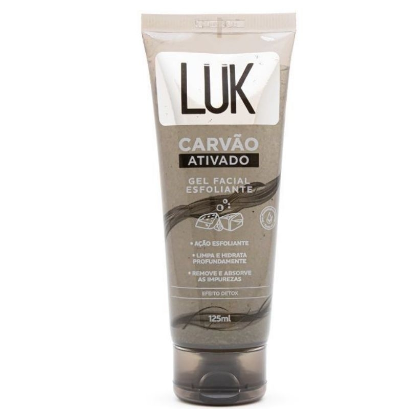 Gel Facial Esfoliante Carvão Ativado 125ml Luk