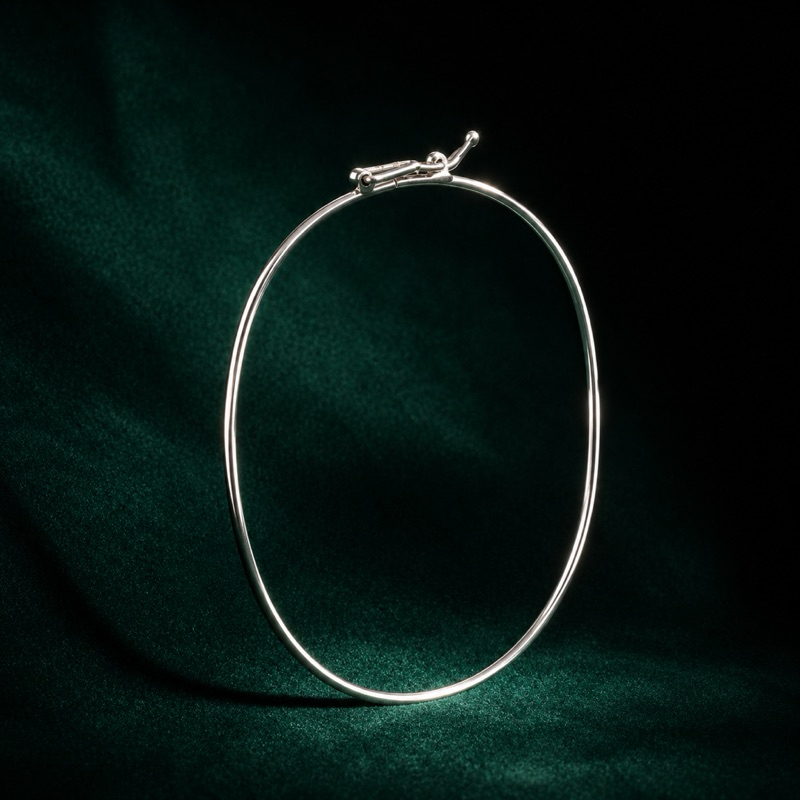 Bracelete Prata 925 Fio Redondo Liso Elegante e Sofisticado