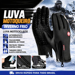Luva Motoqueiro Inverno Frio Luva Motociclista Antiderrapante Tamanho Único TouchScreen Sports