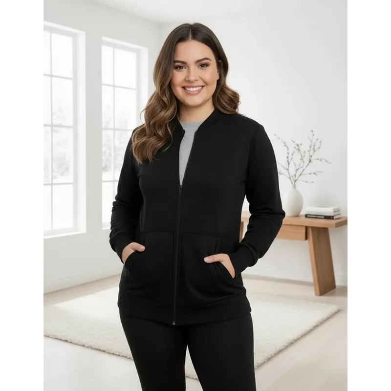 Moleton Unissex Oversized Blusa De Frio Aberta De Gola Agasalho Liso De Zíper Tamanho Grande Até G4