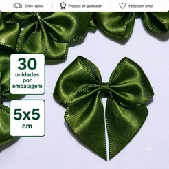 Laço Lacinho de Cetim Nº 5 5x5 cm - 30 Unidades - Decorações, bolas e esferas acrílicas, caixa milk, personalizados