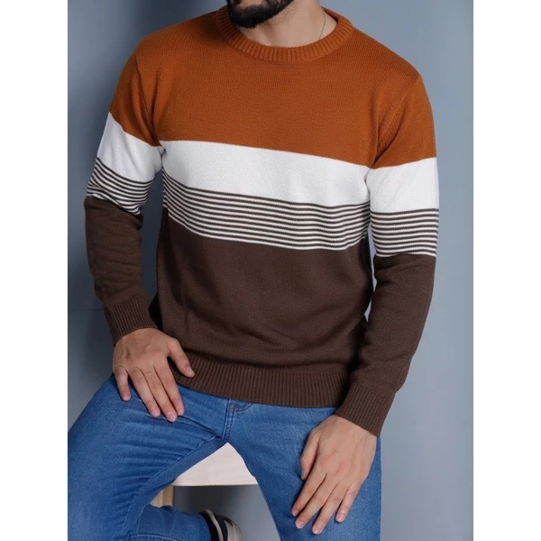 Blusa de frio suéter tricô masculino basica gola redonda inverno la listrada marrom azul verde