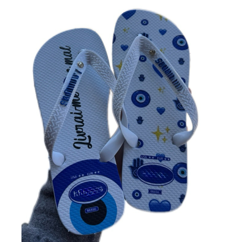 Chinelo De Dedo Feminino Estampado Borracha Confortável Antiderrapante Leve Casual Praia Piscina Dia A Dia
