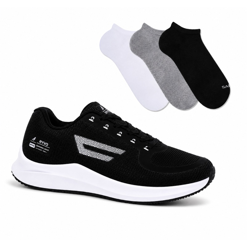 Tênis Esportivo + Meia Esportivo Academia Caminhada Corrida Treino Dia A Dia Super Leve!