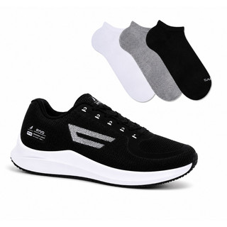 Tênis Esportivo + Meia Esportivo Academia Caminhada Corrida Treino Dia A Dia Super Leve!