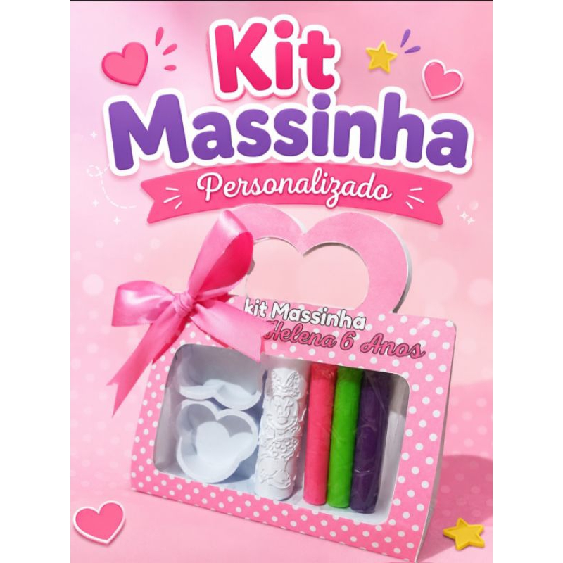 kit Massinha com Cortadores e Rolinho Personalizado| Com Nome e Idade