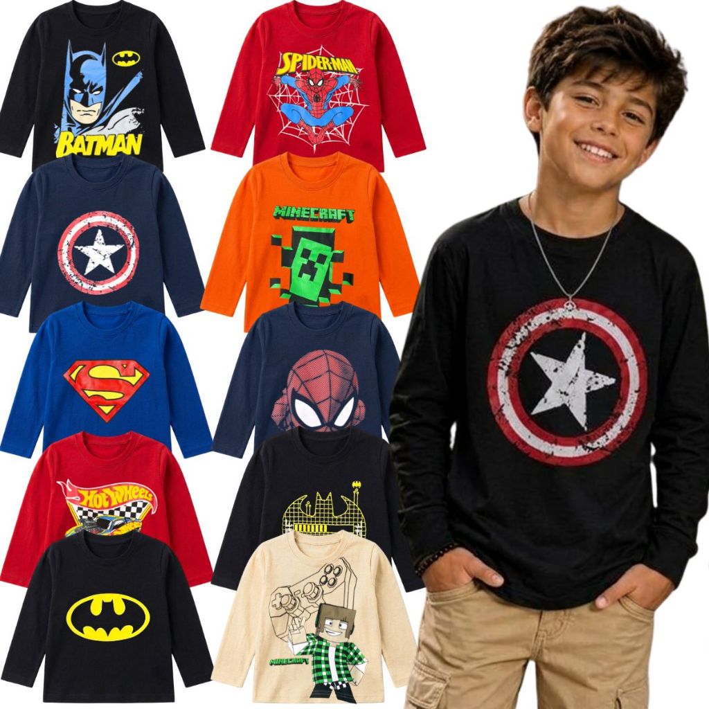 Kit Camiseta Infantil Menino 100% Algodão do 2 ao 8 Anos |  Blusa infantil menino camisa infantil menino Roupa Menino