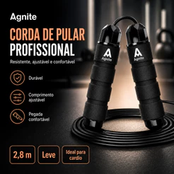 Corda de Pular Crossfit Profissional Agnite com Rolamento Aço Cabo Regulável