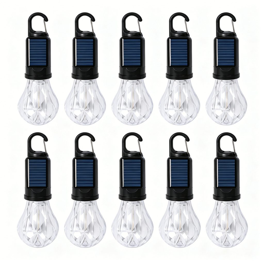 Kit 10 Luminária Solar LED Para Jardim Varanda Lâmpada À Prova D'água Atacado Decoração