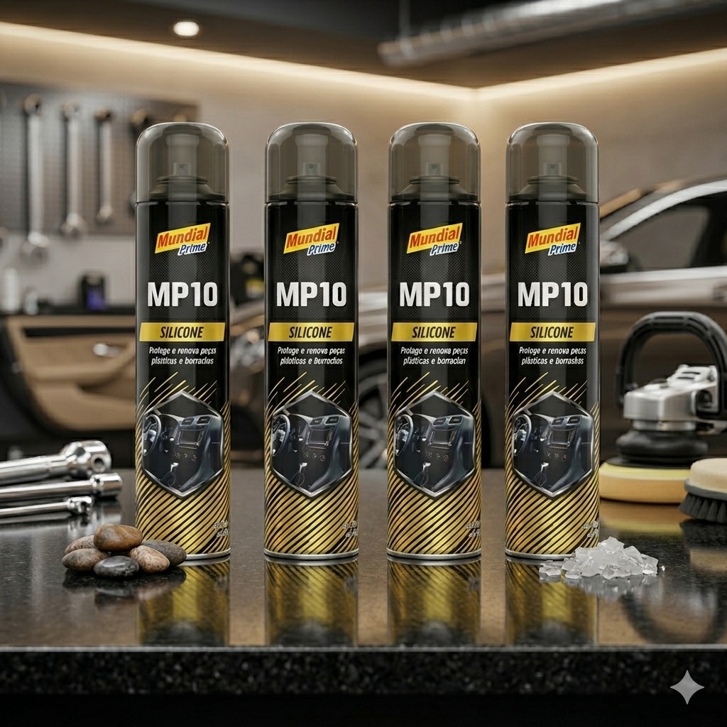 Silicone Spray Mundial Prime 300ml Lavanda Brilho Proteção Painel Carro Borracha Vinil Lubrificante Automotivo Renova
