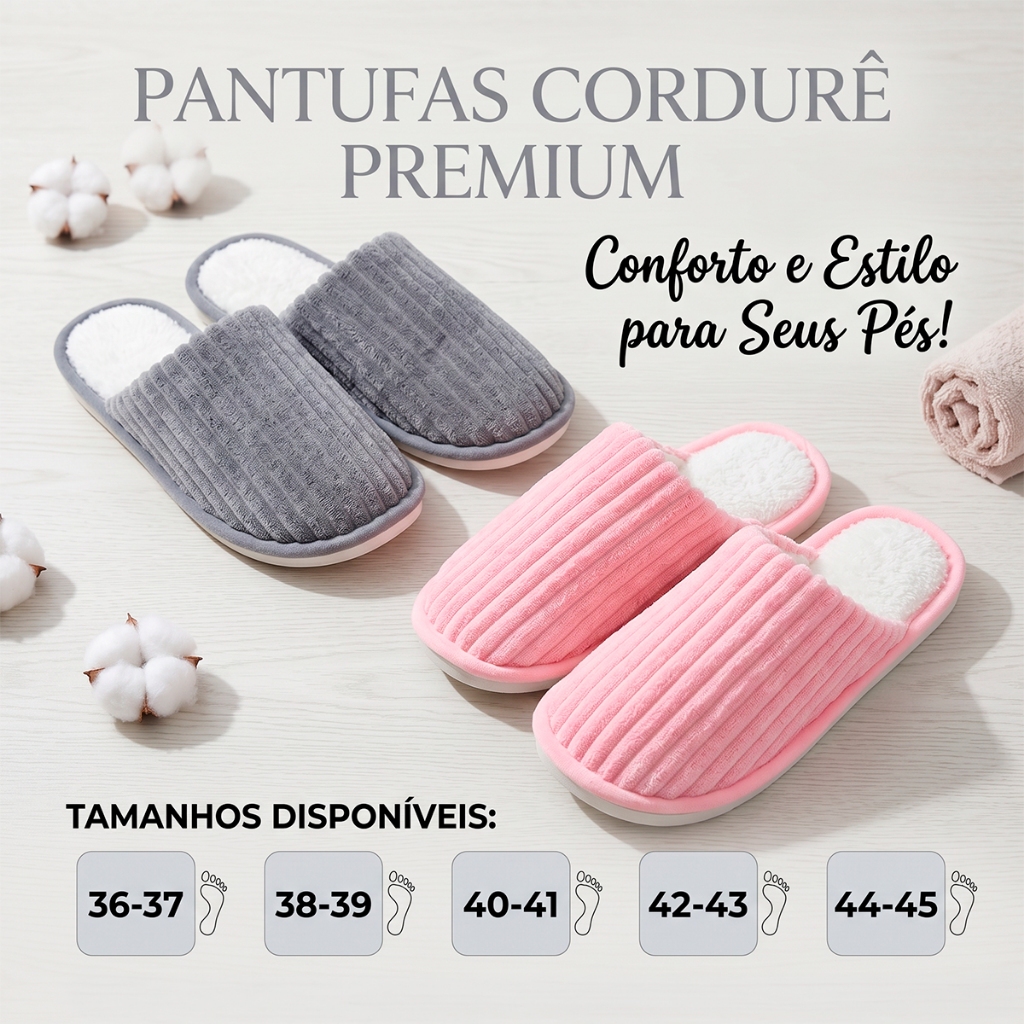 Pantufa Unissex Antiderrapante Confortável Quentinha Macia Pelúcia Chinelo Quart
