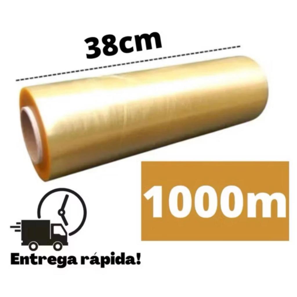 Rolo de  Bobina Plastico Filme stretch Pvc Esticavel Resistente 38 cm X 1000 metros