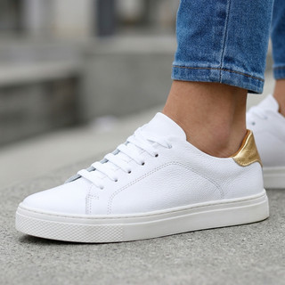 Tênis Casual Feminino Couro Legítimo Confortavel Macio Solado Borracha