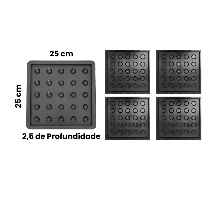 10 unidades Forma Platica Bolinha Alerta 25x25x25 Acessibilidade Visual NBR9050 PISO - TATIL