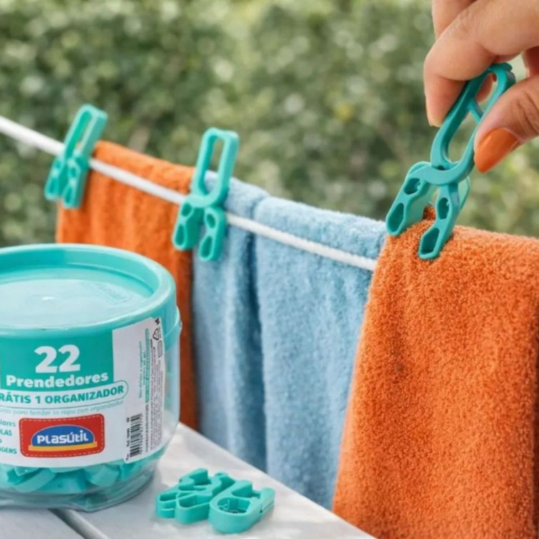 Kit 22 Prendedores Roupa Multiuso Pregadores Plástico
