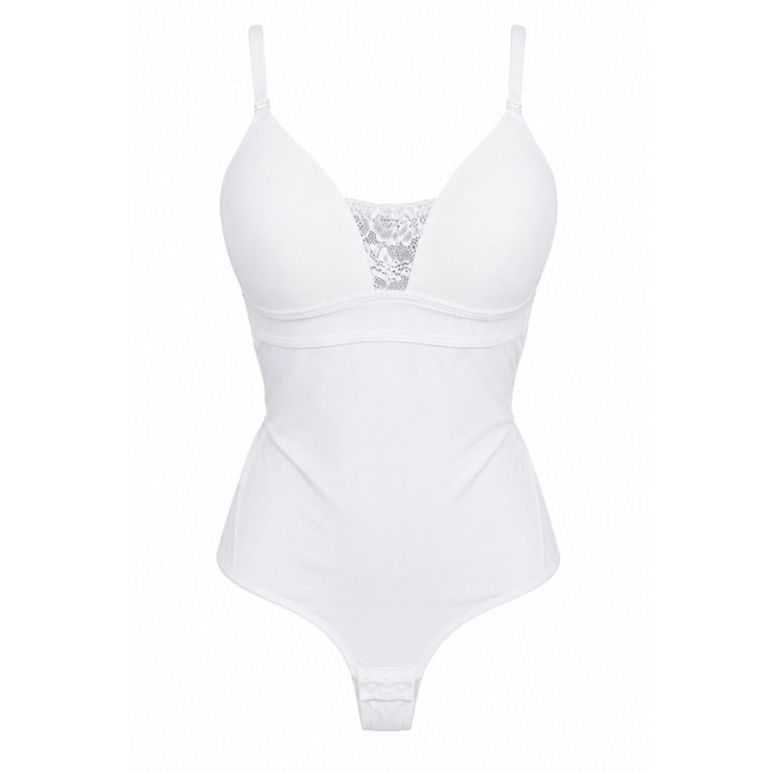 Body Branco com Bojo e Renda Demillus Tamanho PP/P