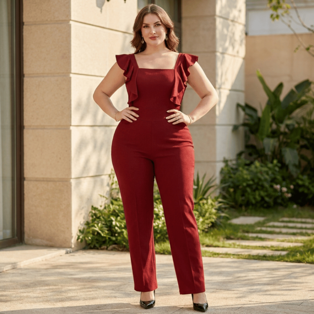 Macacão Plus Size Feminino Longo Soltinho Sem Manga Moda Evangélica Blogueira Confortavel
