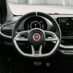 Volante Esportivo Gti Prata Emblema Logo Vermelho Itália Anel Vermelho Stilo Ducato Doblo Idea
