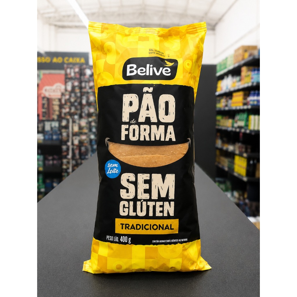 Pão de Forma S/Glúten Tradicional 400G - Belive