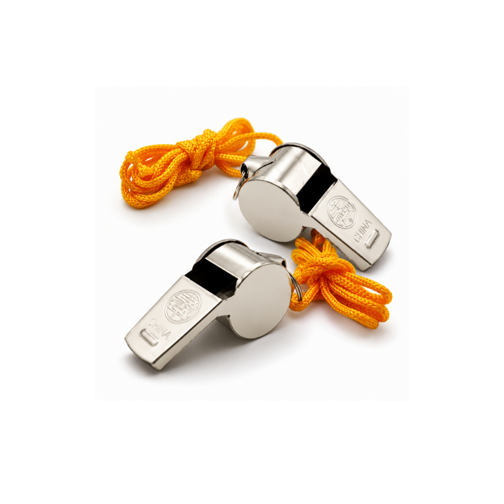 Kit 2 Apitos Profissional De Metal Cordão Futebol Atividade