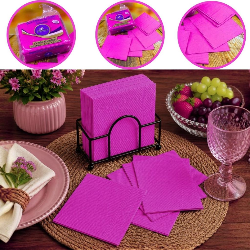 50~300 GUARDANAPOS PINK FESTA 19,5 X 22,5 CAMPFESTA (CHOCO)